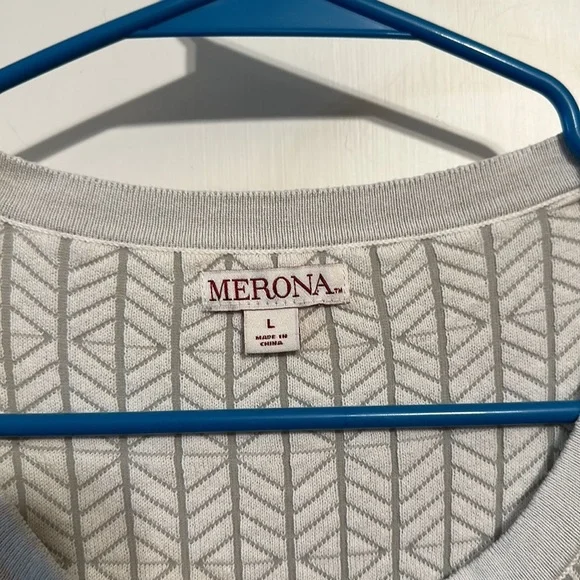 Merona Gray And Cream 3/4 Length Sleeve Women’s Cardigan Size Large - Picture 3 of 5